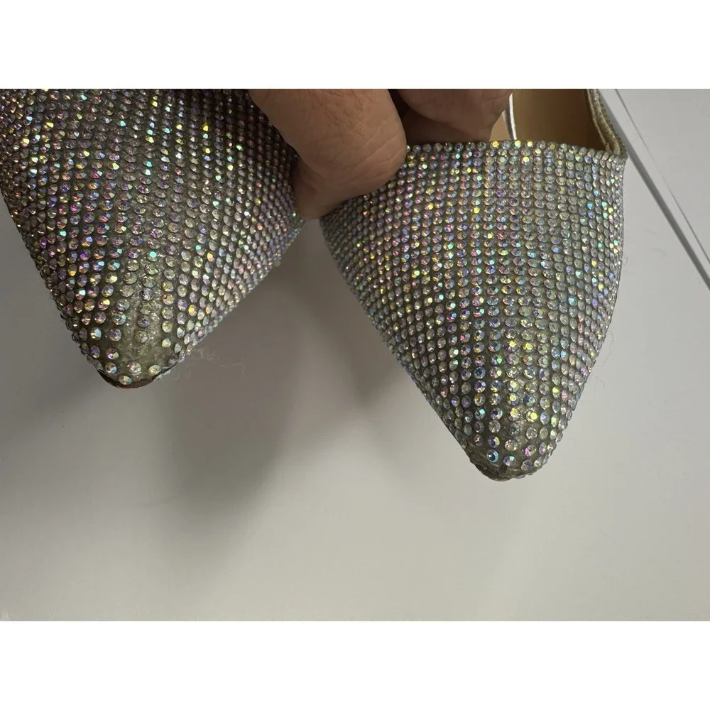 Steve Madden ALTISHA-R Embellished Rhinestone Pump Women's 6.5 Iridescent Pumps